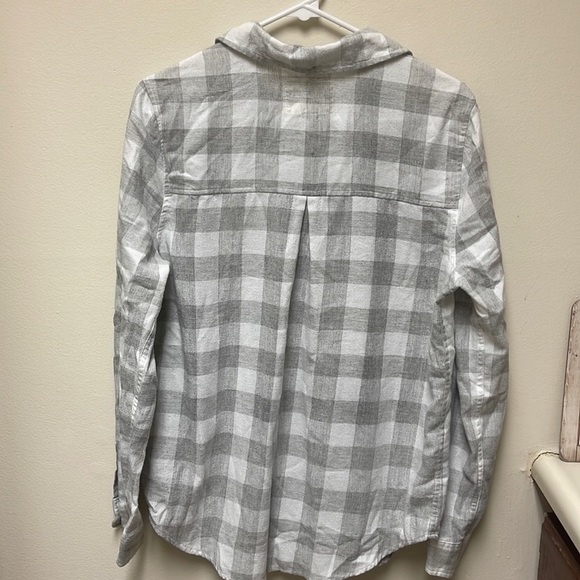 Gray and white button up top - Picture 2 of 2
